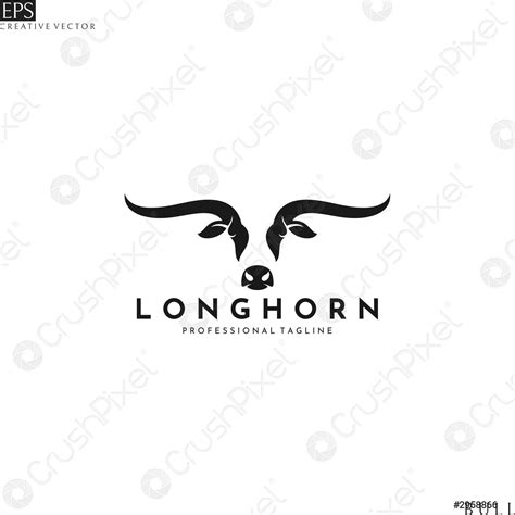 Texas longhorn bull Logo template - stock vector 2958866 | Crushpixel