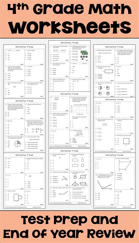 22 4th Grade Math Worksheets ~ cleteandjennysclan