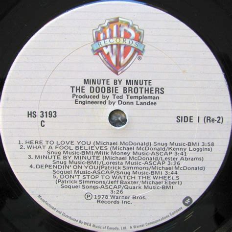 The Doobie Brothers – Minute By Minute - 1978 – Vinyl Pursuit Inc