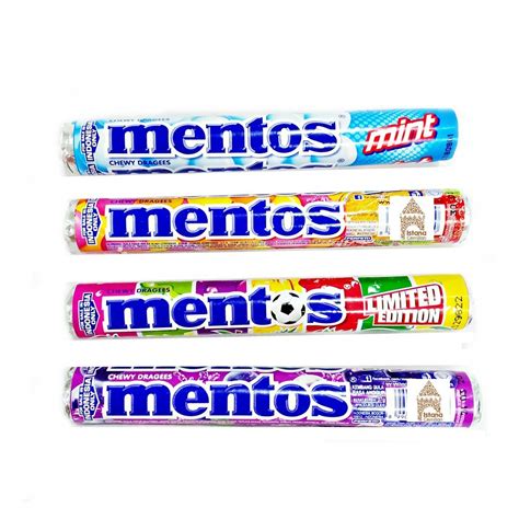 Mentos Roll Chewy Dragees Candy Mint/Fruit/Rainbow/Wine 29gram | Shopee ...