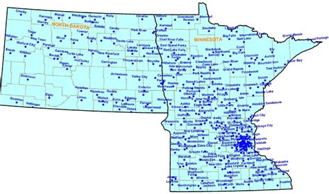 Map Of North Dakota And Minnesota - Yetta Katerine