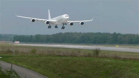 Airbus A340-600 take-off & landing @ BSL - 5/9/2012 - YouTube