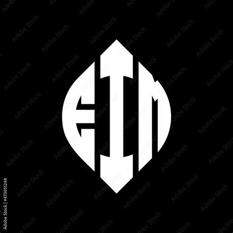 EIM circle letter logo design with circle and ellipse shape. EIM ...