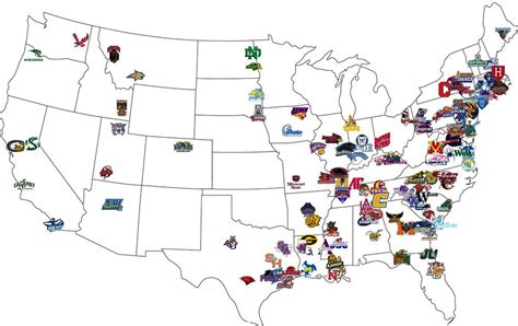 Us Map Of College Football Teams