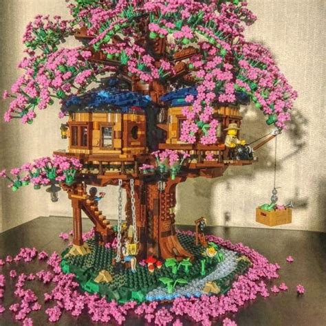 123.75US $ |In Stock Moc Cherry Blossom Tree House Tree Compatible With ...