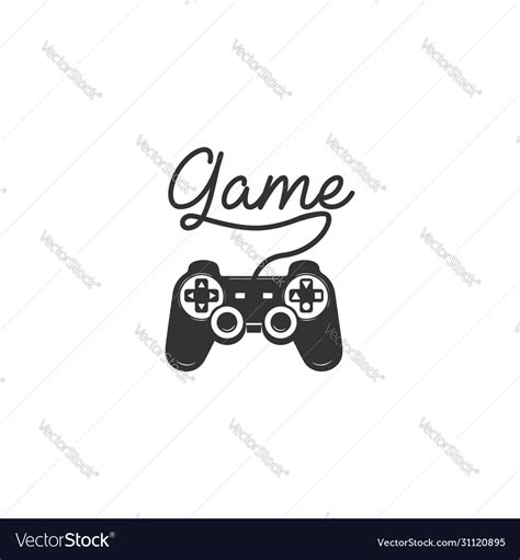 Black joystick stick game controller pad logo Vector Image