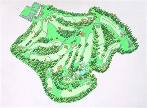 Illustrated map of Augusta National Golf Course, Augusta