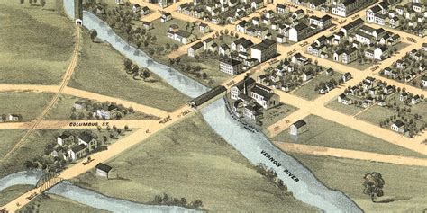 Beautifully restored map of Mount Vernon, Ohio from 1870 - KNOWOL