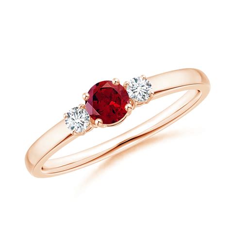 Angara - Valentine Jewelry Gift - Classic Garnet and Diamond Three ...