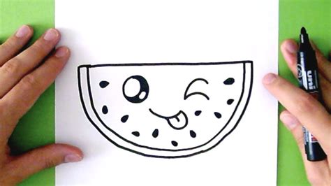 HOW TO DRAW A CUTE WATERMELON - SUPER EASY - BY RIZZO CHRIS - YouTube