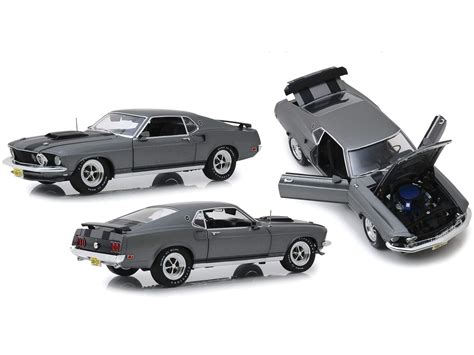 Buy 1969 Ford Mustang BOSS 429 Gray with Black Stripes John Wick (2014) Movie 1/18 Diecast Model ...