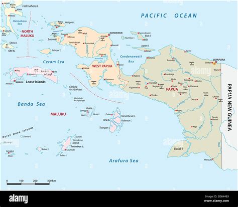 vector map of the Indonesian provinces of Papua and West Papua Stock ...