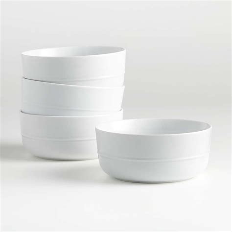 Hue White Bowls, Set of 4 + Reviews | Crate & Barrel