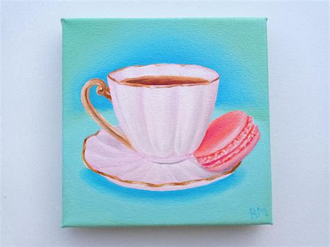 Tea Cup Art Painting Original Oil Painting on Canvas - Etsy