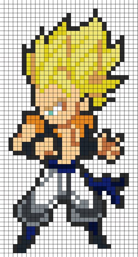 Gogueta SSJ2 | Dibujos en cuadricula, Pixel art, Cuadricula para dibujar