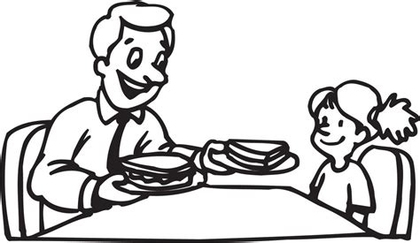 father and daughter black and white clipart - Clip Art Library