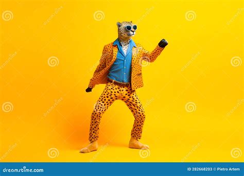 Heavy Fun Cheetah Anthropomorphic Bright Colors, Generative AI Stock ...