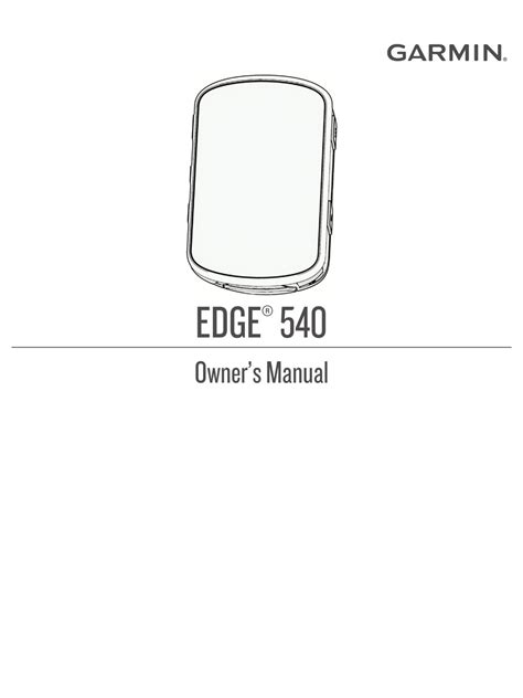 GARMIN EDGE 540 OWNER'S MANUAL Pdf Download | ManualsLib