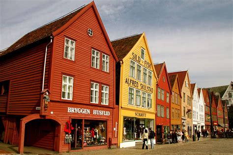 Merchant Houses, Bryggen, Bergen (Illustration) - World History ...