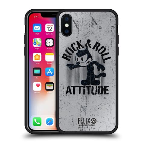FELIX THE CAT DISTRESSED LOOK ROCK BLACK HYBRID GLASS CASE FOR iPHONE ...