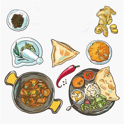 Indian Food Illustration, HD Png Download , Transparent Png Image - PNGitem