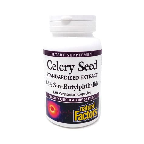 Natural Factors Celery Seed Extract 85% 3nB-120 Vegetarian Capsules - Walmart.com - Walmart.com