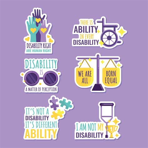 People With Disability Sticker Set Collection 4831467 Vector Art at ...