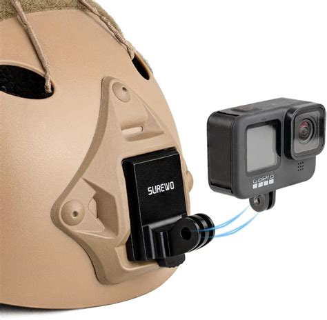 SUREWO Aluminum NVG Mount Compatible with GoPro Hero 11/10/9/8/7/6/5 Black, Tactical Helmet NVG ...