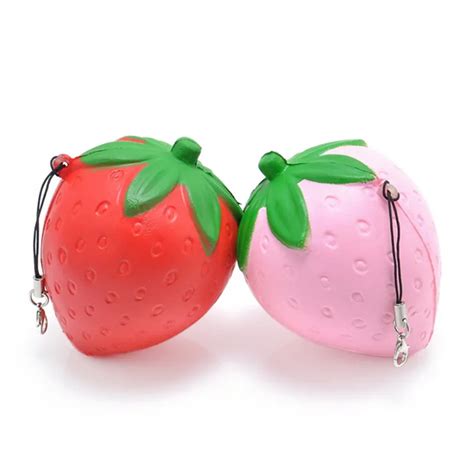 Fruit Key Ring Little Strawberry Squishy Keychain Phone Strap Cute Key Ring For Women Jewelry ...