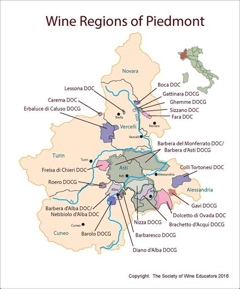 Piedmont – Italy – SWE Map 2017 – Wine, Wit, and Wisdom