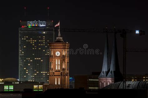 Alexanderplatz at night stock photo. Image of tower - 101719474