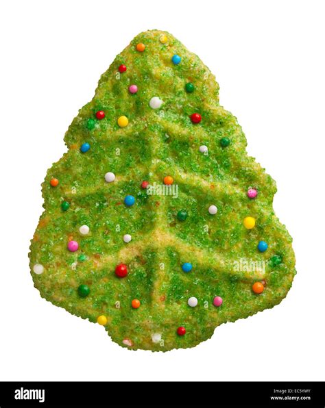 Green Christmas Tree Cookie with candy sprinkles Stock Photo - Alamy