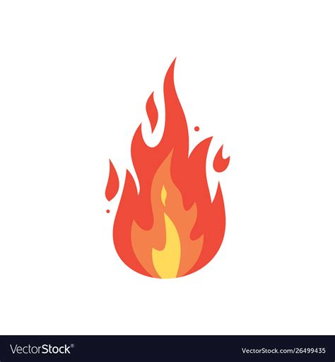 Fire flames icon in cartoon style flame Royalty Free Vector