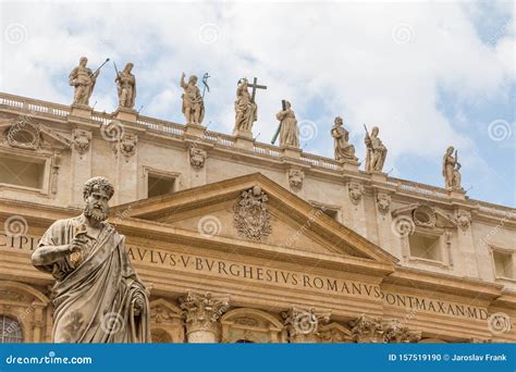 St. Peter`s Basilica with the Statue of Saint Peter. Vatican City ...