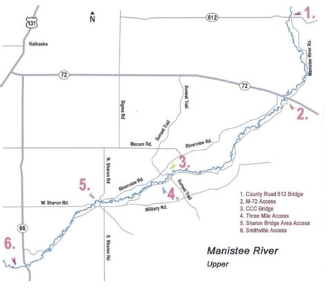 Upper Manistee River - Map - Current Works Guide Service