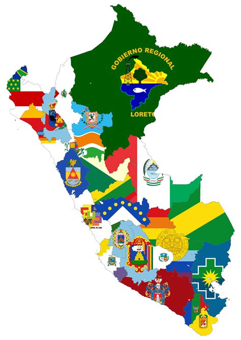 Flag map of Peru regions : vexillology