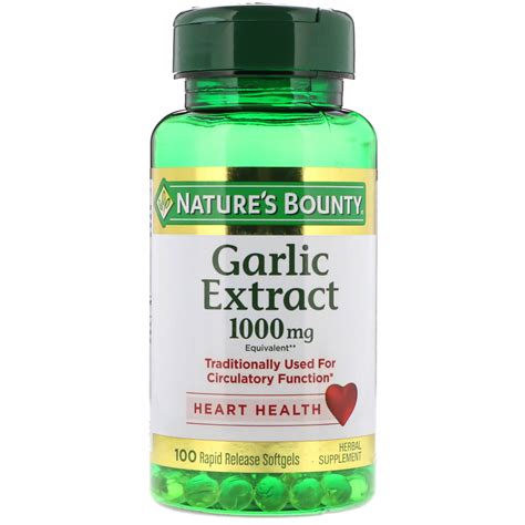 Garlic Extract, 1,000 mg, 100 Rapid Release Softgels 74312123269 | eBay