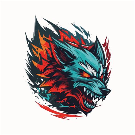 Premium Vector | Dangerous angry head mascot logo illustrations design for gamers