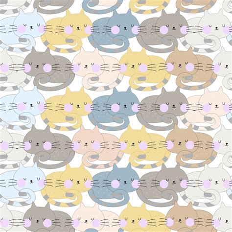 Premium Vector | Cute cat sleep seamless pattern