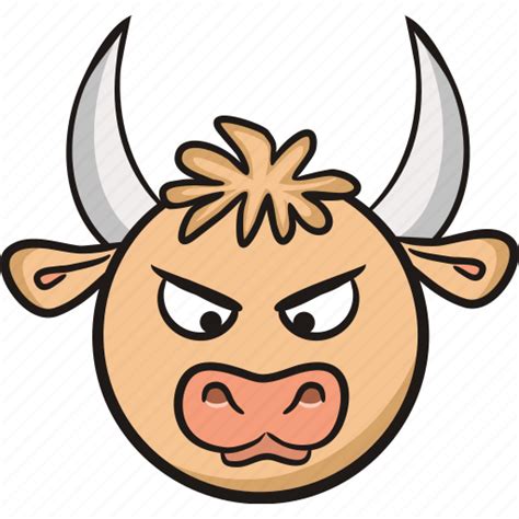 Bull, cute, animal, cow, emoji, angry icon - Download on Iconfinder