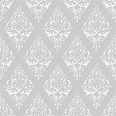 White And Grey Floral Wallpaper Stock Vector - Image: 49758184