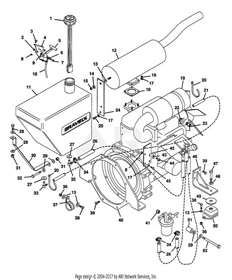 Gravely 48947 22-H, 35hp Yanmar Parts Diagram for ENGINE, FUEL AND EXHAUST