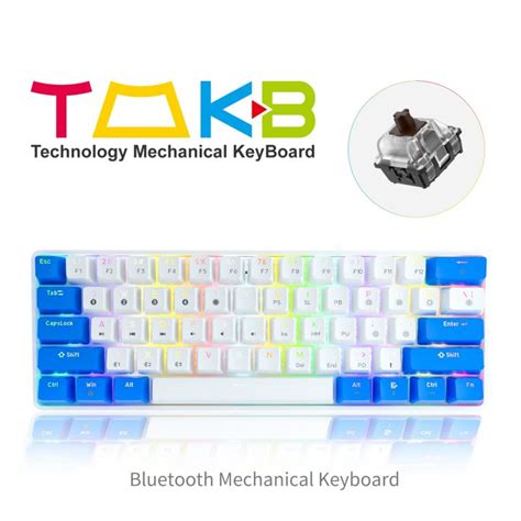 TMKB GK61 Mechanical Gaming Mini Keyboard Bluetooth 5.1 Type-C RGB Hot-Swappable Wireless 60% ...