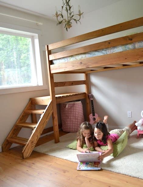 Ana White | Camp Loft Bed with Stair, Junior Height - DIY Projects