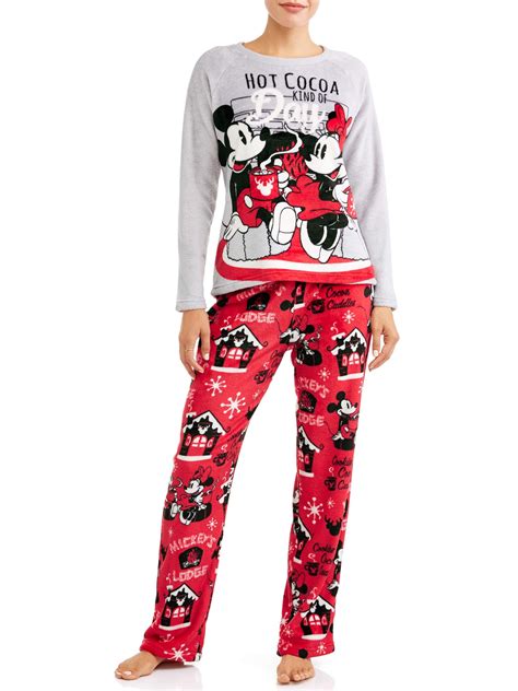 Disney Mickey and Minnie Mouse Women's and Women's Plus Pajama Set - Walmart.com