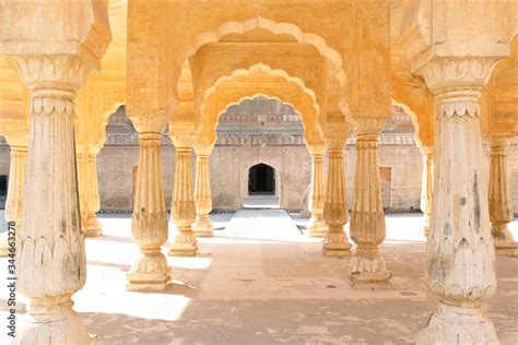 Architecture inside Amber fort in Rajasthan, India Stock Photo | Adobe Stock