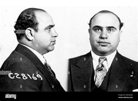 AL CAPONE (1899-1947) American gangster businessman in a police mugshot ...