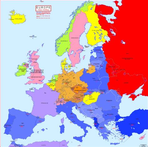 Map Of Europe In 1939 - Map