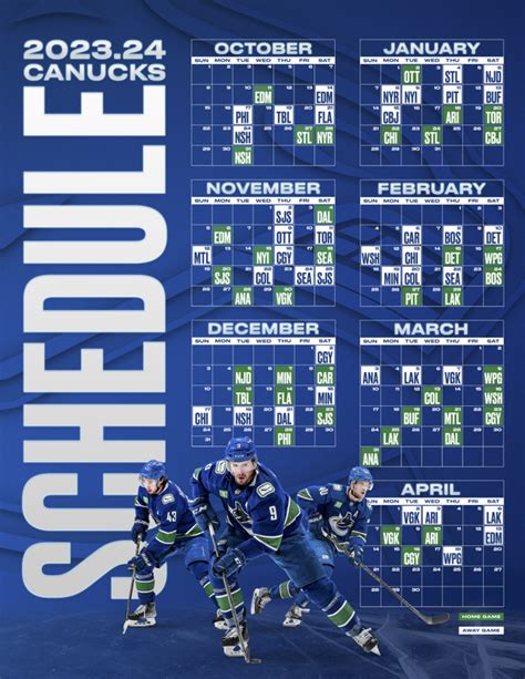 Vancouver Canucks Schedule 2023 24 Pdf Printable