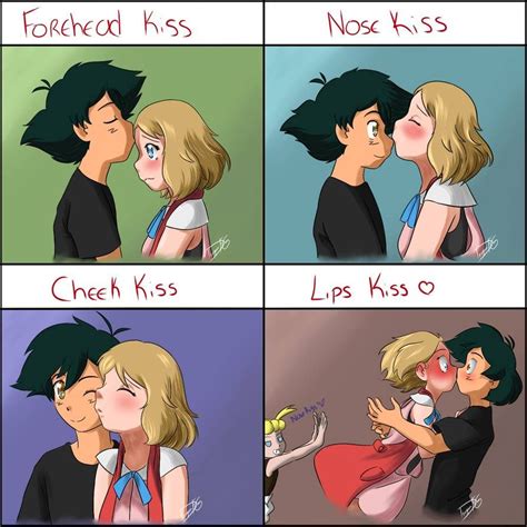 Kiss Meme-Satosere/AmourShipping by DragonFG28 | Pokemon personajes ...